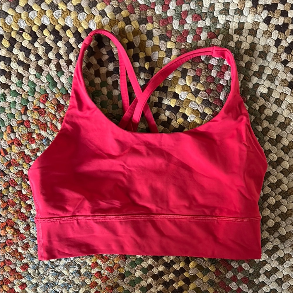 Lululemon Long Line Energy Red Sports Bra 8